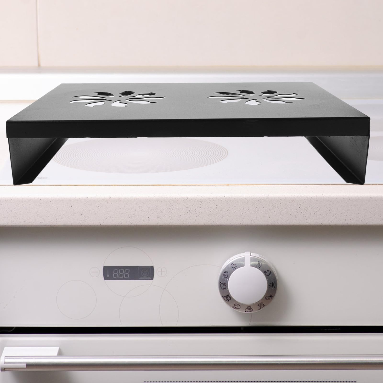 Holibanna Support Wok Noir en Acier au Carbone pour Cuisinière à Gaz
