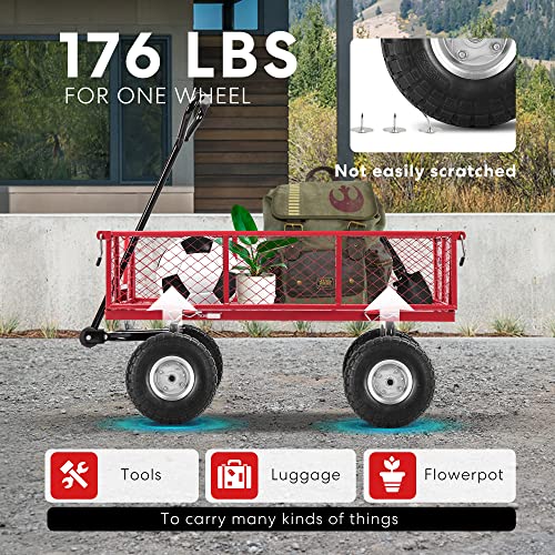Vivohome 4.10/3.50-4 Polyurethane Solid Wheel Non-Rubber Tires For Garden Utility Wagon Cart, Snowblower, Lawn Mower, Wheelbarrow And Trolley Replacement Pack Of 4 #TOP3