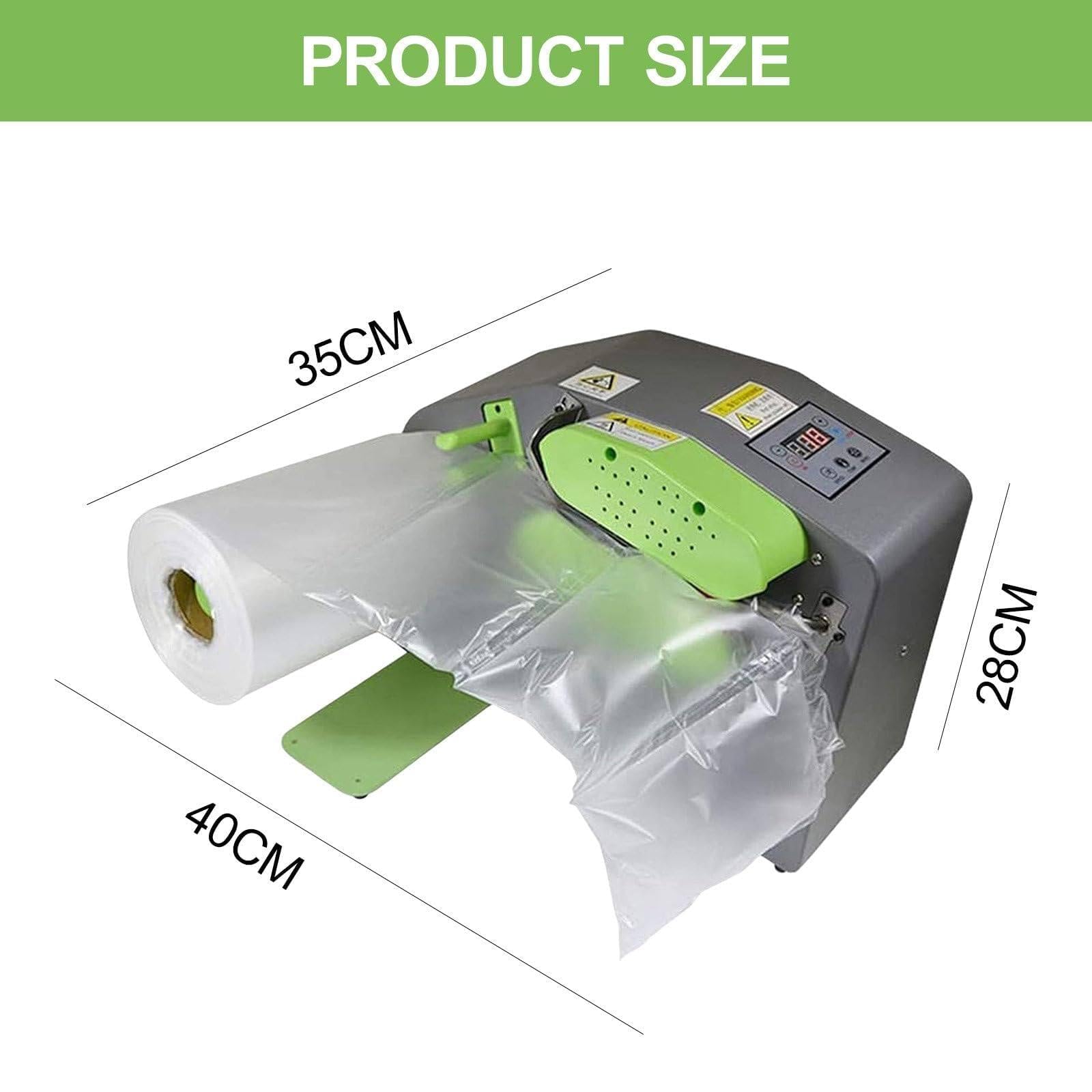Machine automatique à coussin d'air avec écran numérique LCD, gonfleur de sac professionnel 12 m/min, température de scellage thermique 160-200 niveaux pour emballage