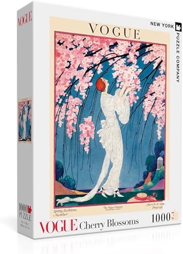 Miniatura 2 de New York Puzzle Company - Vogue Magazine Cherry Blossoms - Rompecabezas de 1000 piezas para adultos por Helen Dryden