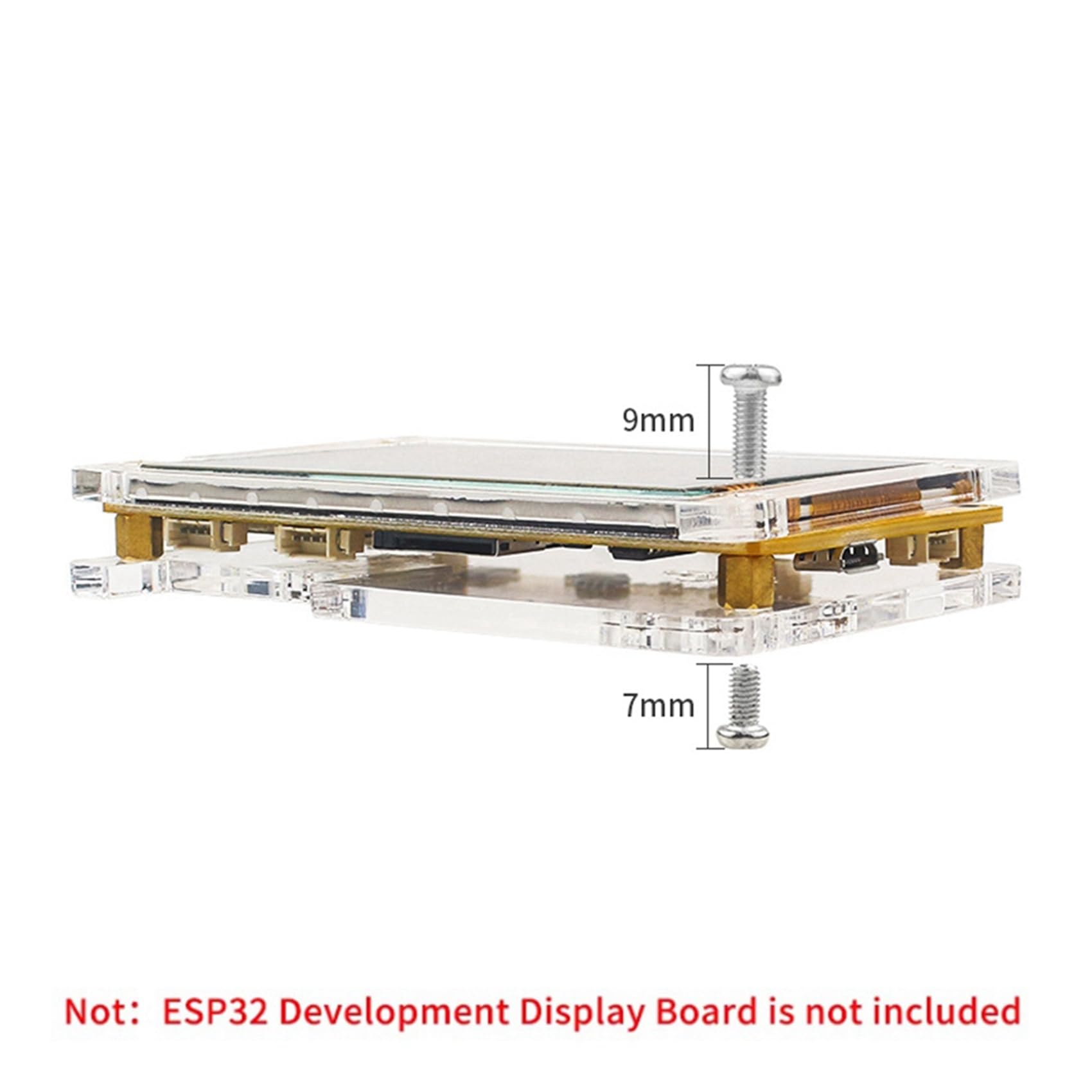 20X Carcasa AcríLica para Pantalla de 2,8 Pulgadas, Placa de Desarrollo, MóDulo LCD TFT con Carcasa Protectora TáCtil