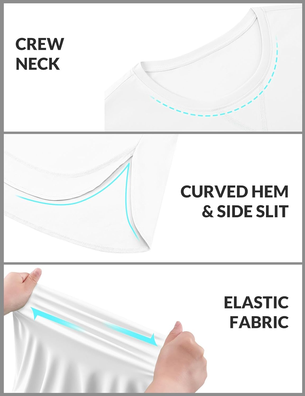 baleaf Plus Size Workout Tops for Women Short Sleeve Loose Fit Shirts Crew Neck Quick Dry UPF50+ Athletic Gym Yoga - Image 6