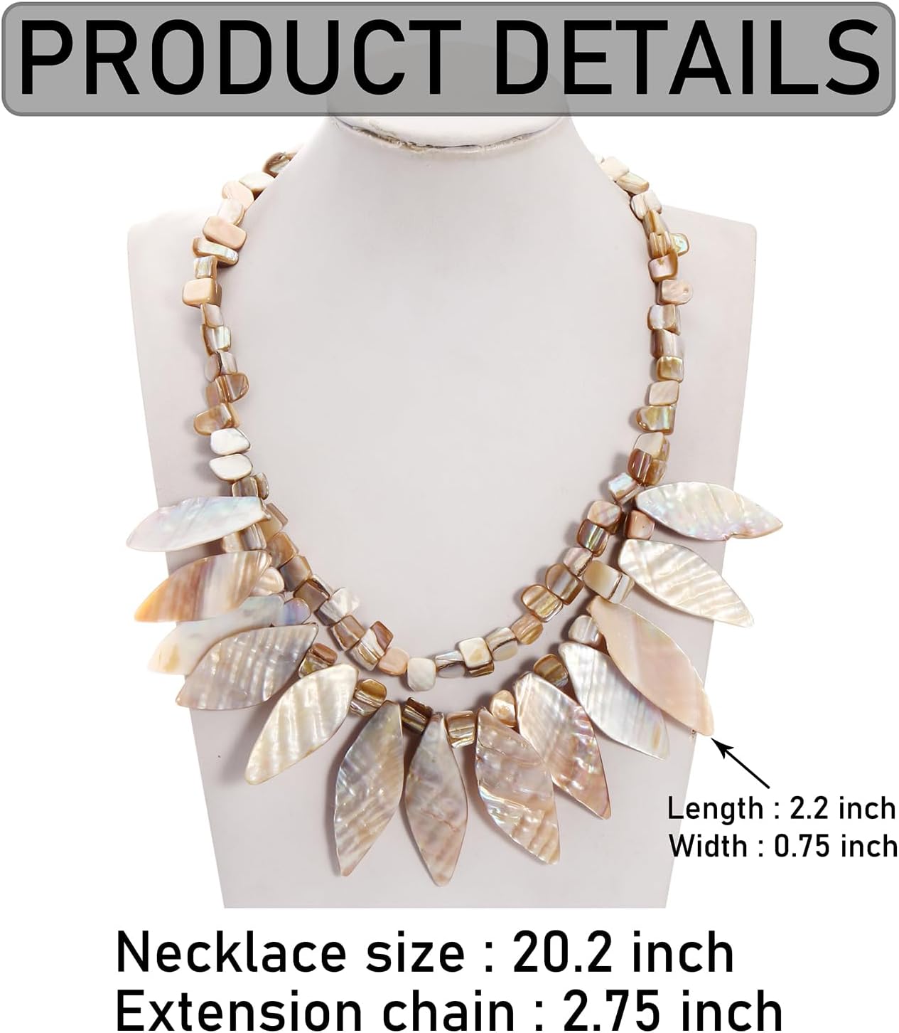 Firstmeet Boho Shell Pendant Necklace for Women Summer Hawaii Beach Handmade Chunky Bib Collar