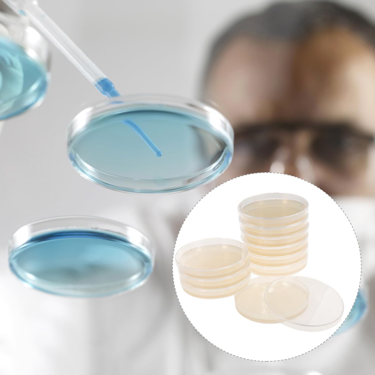 10 piezas Unidades Placas Agar Portátiles Nutrición Microbiana Precargadas para Proyectos Escolares Cultivos Tejidos Laboratorio