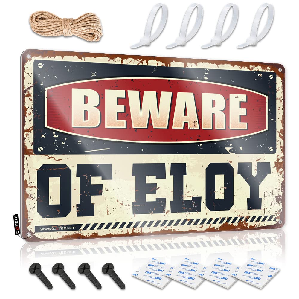 IBWNBBUSN Funny Alcohol Signs Beware Of Eloy Tin Sign Tin Sign Metal Funny Wall Decor Signs