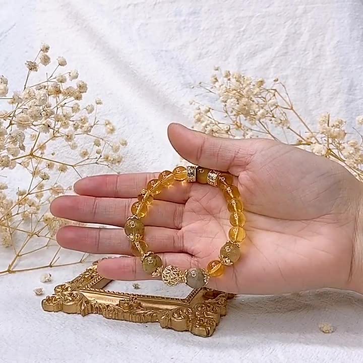 金发晶黄水晶手链女小众设计气质水晶手串送礼物手饰2