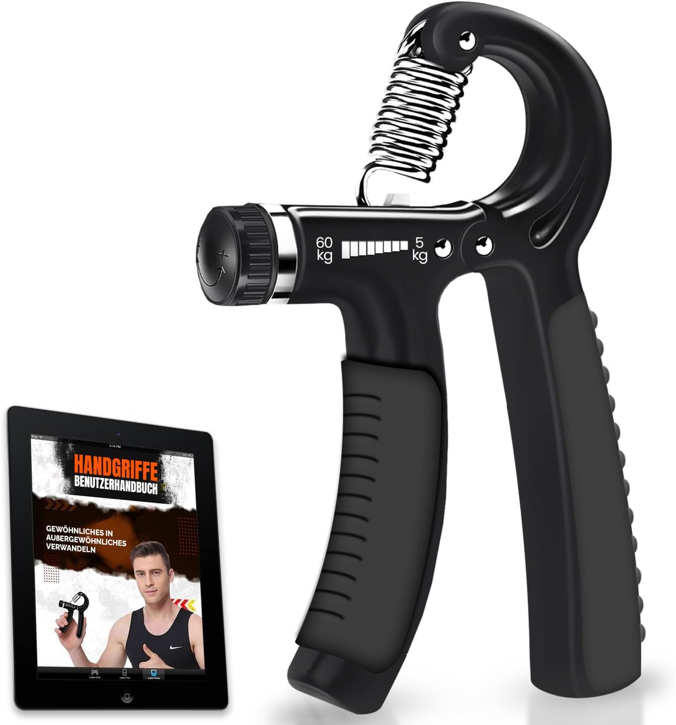 Grip Strengthener | Hand Gripper for Gym | Forearm Strengthener & Hand Grip Trainer | Pack of 1 | Adjustable Resistance 5Kg to 60Kg
