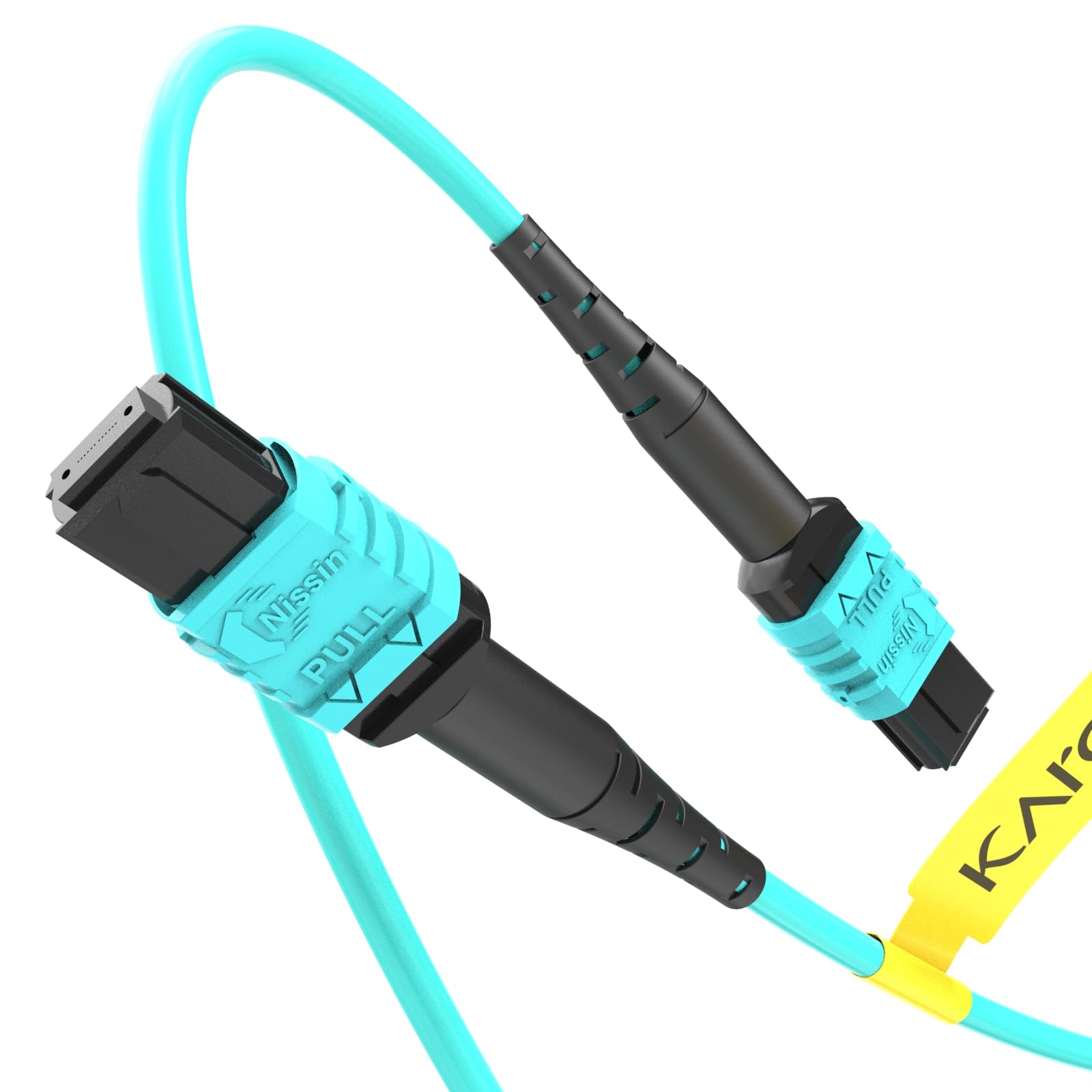 3.3 ft / 1M MPO to MPO Fiber Cable, Nissin Japan Connectors, 8-core OM3 Type B Fiber Jumper Patch Cord for QSFP+Transceivers MTP Compatible Application Jump Cable