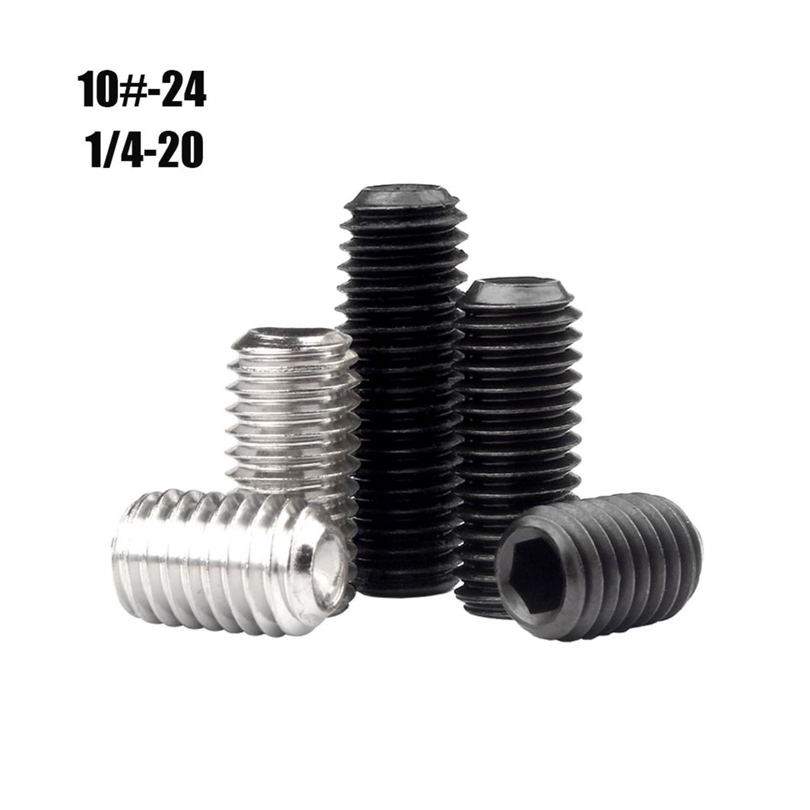 10 viti 10#-24 1/4-20 US grossolane in acciaio inox 304 12.9 nero esagonale a testa esagonale a testa cilindrica a testa esagonale (acciaio di grado 12,9, 1-1/8 "_ 1/4-20)