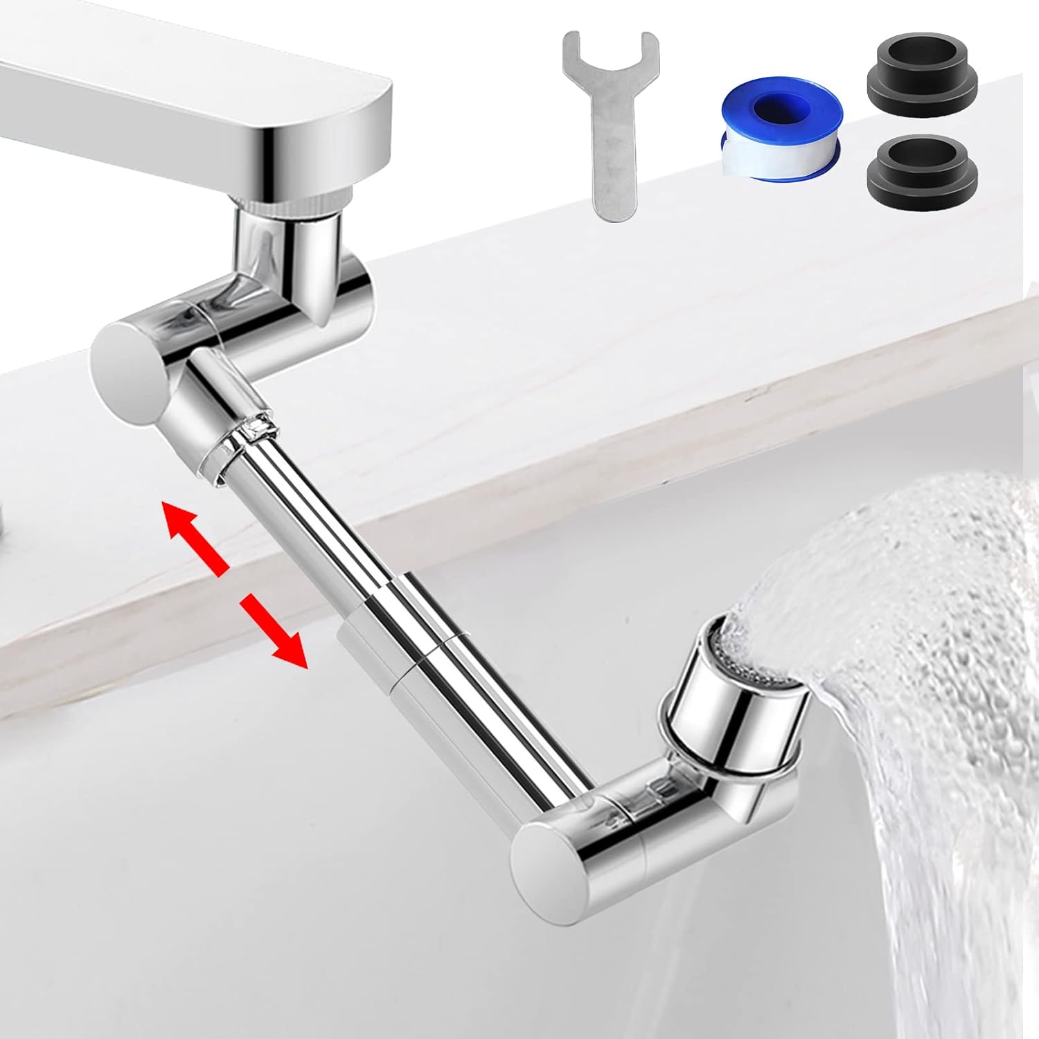 1440°Rotating Faucet Retractable Extension, Multifunctional Mechanical