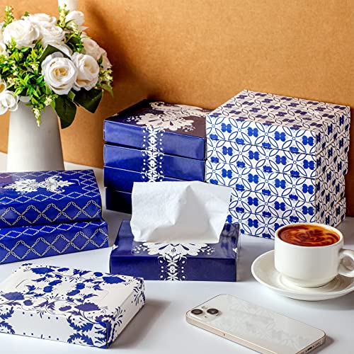Image of Yinder 24 Packs 960 Sheets Tissue Cube Car Facial Boxes Disposable Facial Travel Tissues Holder for Car 2 Ply 40 Sheets for Household Kitchen School Bathroom (Retro)