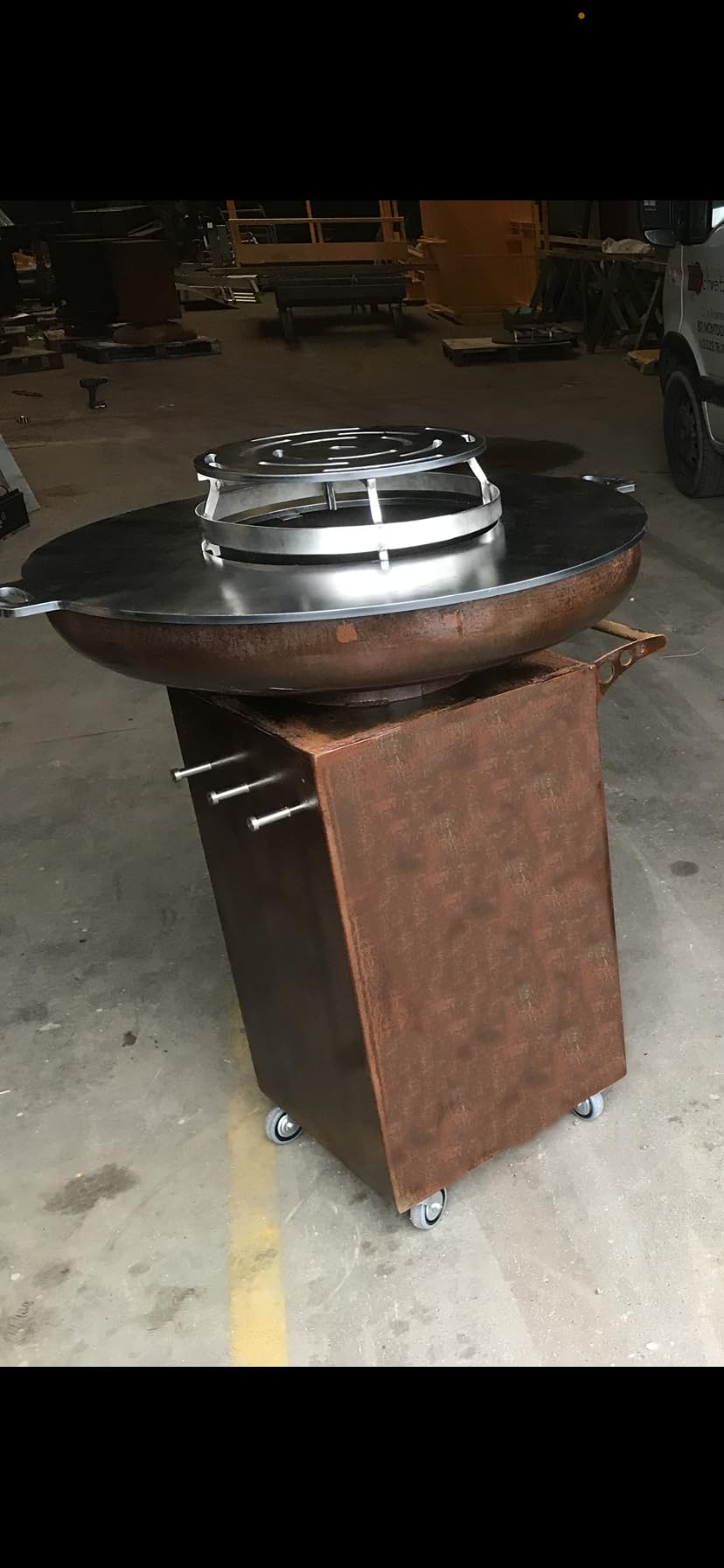 Brasero Plancha Acier Corten Barbecue, brasero