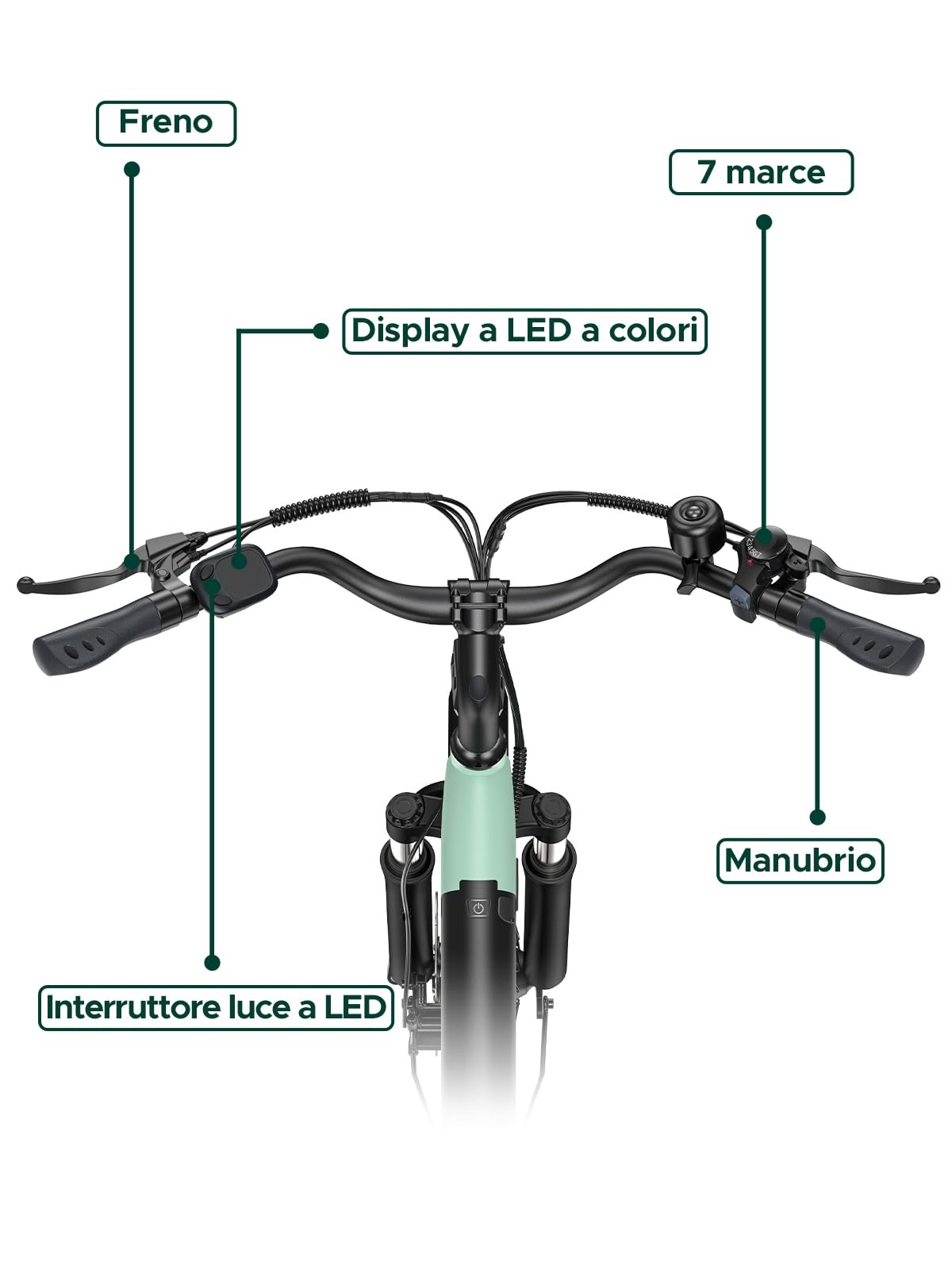 HillMiles Bici Elettrica Per Adulti Da 26", 7 Velocità Bicicletta Elettrica da 36V 13Ah Batteria Rimovibile, 25km/h & Autonomia di 80-100km E-bike Per Pendolari Urbani, IP65 impermeabile