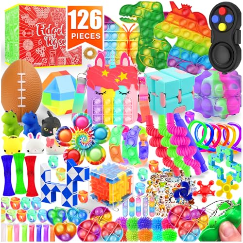 Fidget Toys, 160 Pack Party Favors for Kids 8-12 4-8, Sensory Toys Bulk Autism Autistic, Treasure Box Toys for Classroom, Stocking Stuffers, Goodie Bag Stuffers, Christmas Birthday Gifts Prizes