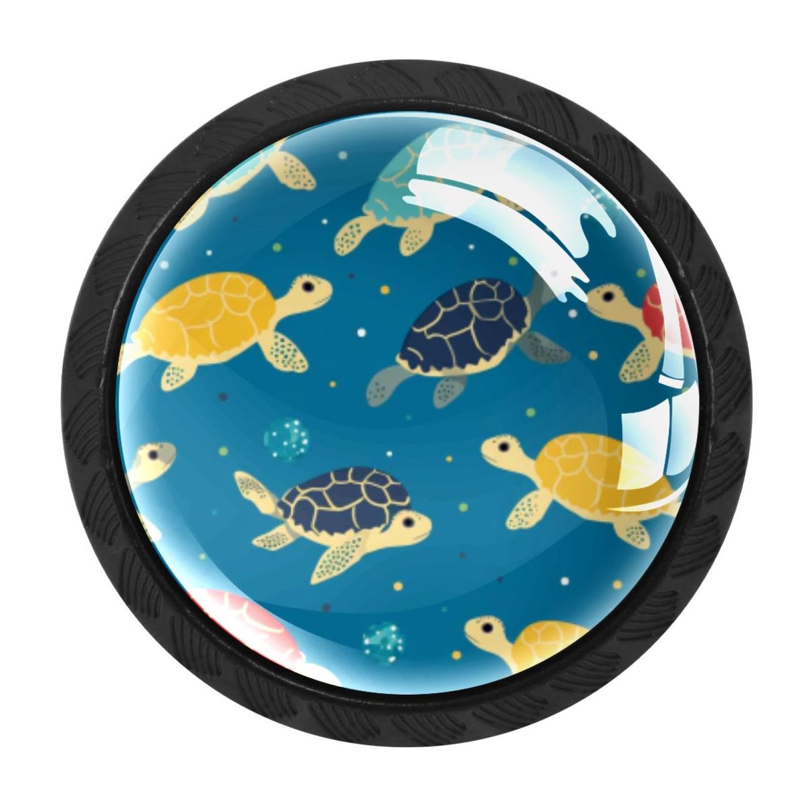 Chenzzzz Multicolored 03 Sea Turtle Drawer Knobs Pull Handle Crystal Glass Circle Shape Cabinet Drawer Pulls Cupboard Knobs With Screws For Kitchen Cupboard Dresser Wardrobe Etc