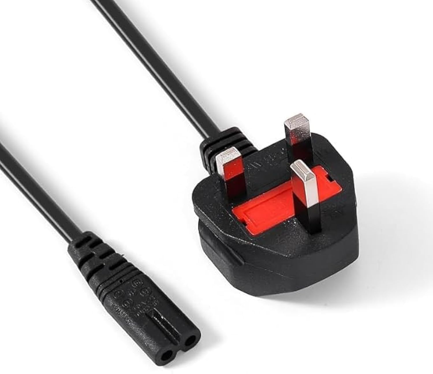 [1.2-Meter/ 4-Feet] UK Power Cord, Power Cord Cable 2 Pin with Fuse | 1.2 Meters