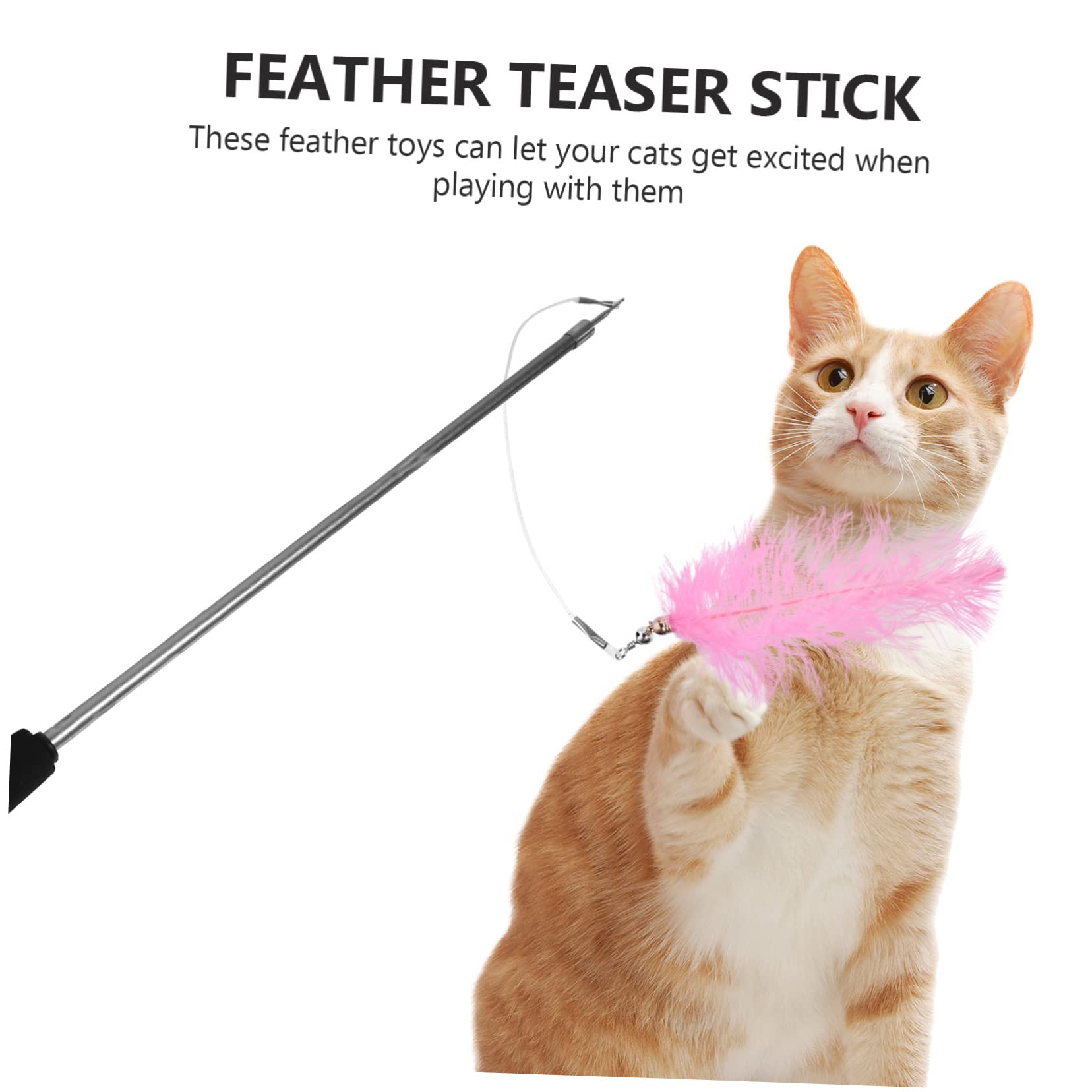 INOOMP 3pièces Canne à Télescopique Interactive pour Chats avec Jouets De Remplacement De Jouets pour Chats Et Kittens Accessoires Amusants Et Pratiques