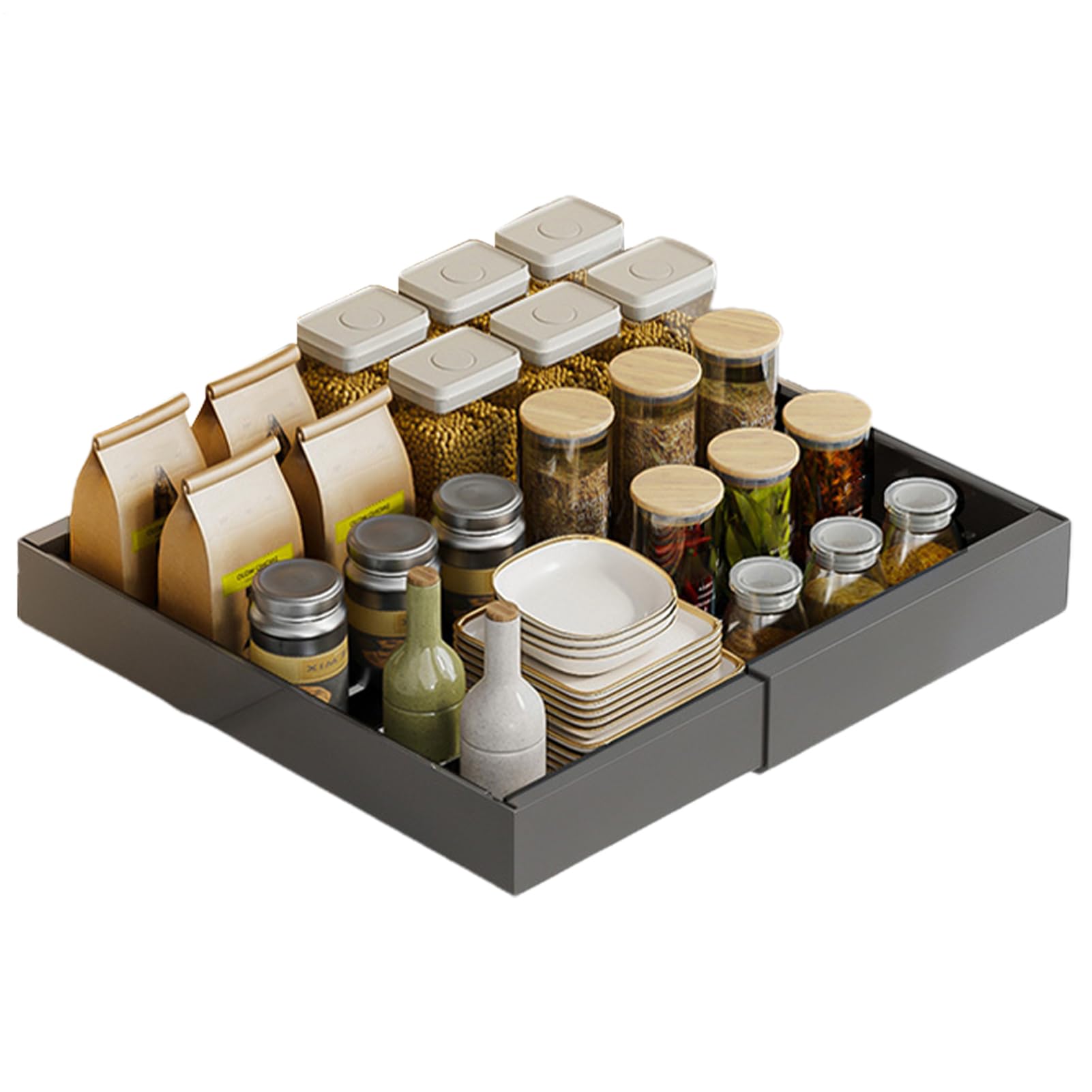 Organizer e Contenitori Sottolavello Robusto Cestello Estraibile Senza | Ripiani Scorrevoli Estraibili A Cassetto Sotto Lavello Ripiano Contenitore Multiuso Cucina Bagno Dispensa Armadio