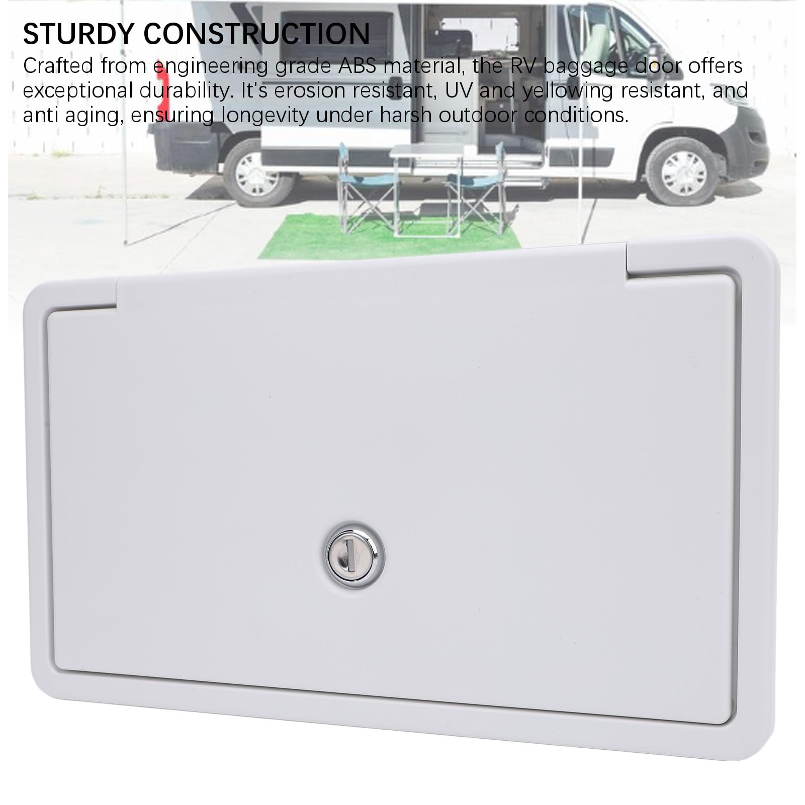 Wohnmobil Gepäcktür mit Sicherheitsschloss, ABS-Aufbewahrungsfach 266x156x48mm geschlossene Ablagebox für Werkzeuge und Zubehör, passend für Campingwohnmobile und Reisemob