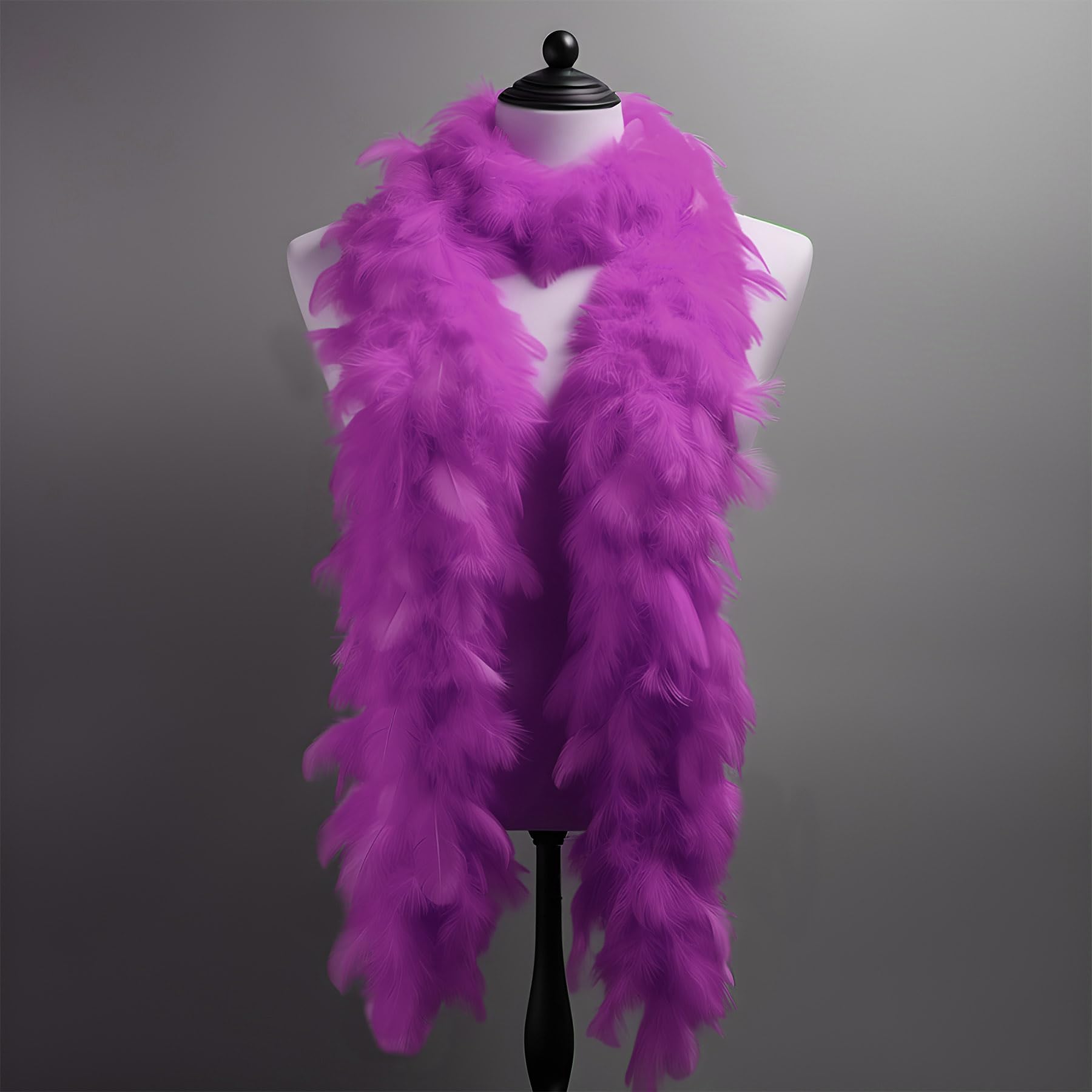 Boa de plumas monocolor, densidad de plumas a elegir, longitud aprox. 1,80 m, estola de plumas, disfraz de carnaval de los años 20, charleston burlesque, suave, talla única (morado oscuro Boa de plumas monocolor, densidad de plumas a elegir, longitud aprox. 1,80 m, estola de plumas, disfraz de carnaval de los años 20, charleston burlesque, suave, talla única (morado oscuro