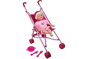 Lissi Doll: Complete Umbrella Stroller Set with 16" Doll Role Play Toy,...