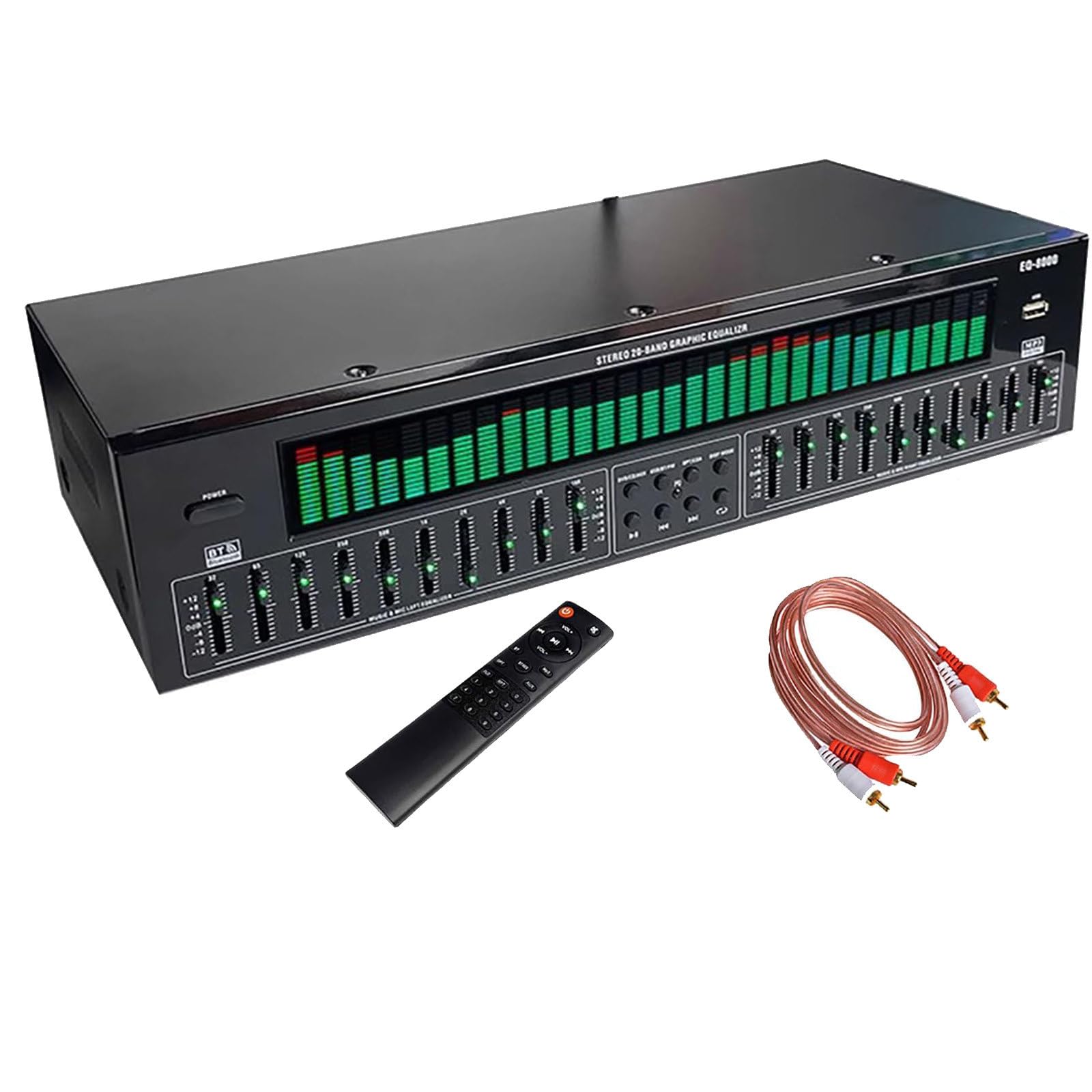 31-pasmowy korektor graficzny, stereofoniczny korektor graficzny EQ8000, Bluetooth 5.4 optyczne współosiowe cyfrowe dekodowanie dźwięku, redukcja szumów, na scenę, koncert