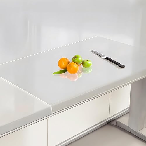 Tabla de cortar acrílica multiusos con borde de encimera, 16 x 12 pulgadas, transparente, antideslizante y resistente a los arañazos para cocina,