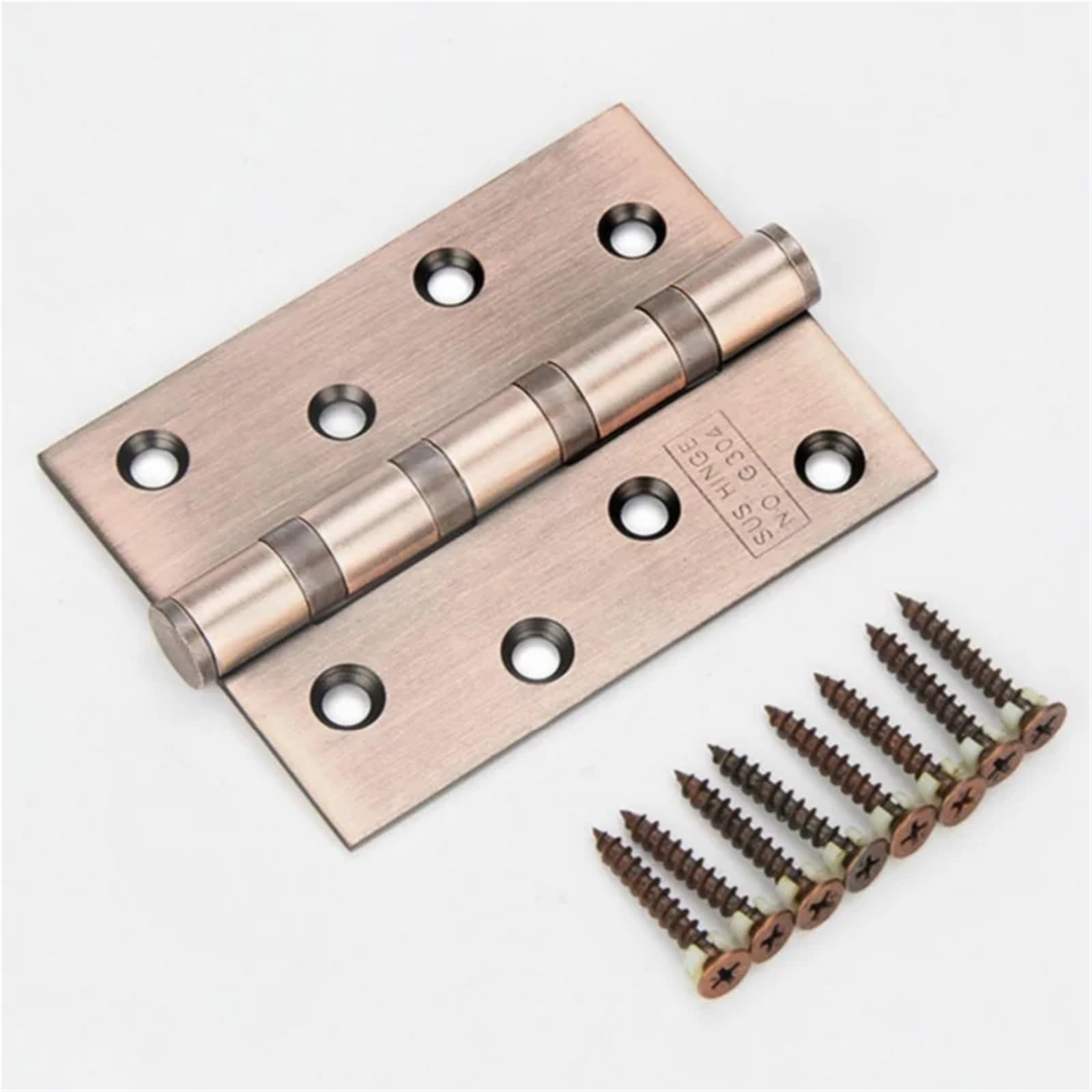 FQJYXWEWL Door Hinges Stainless Steel Room 4 Inch Bearings Hinge 3mm Thick Heavy Connector 2Pcs(2Pcs Copper)