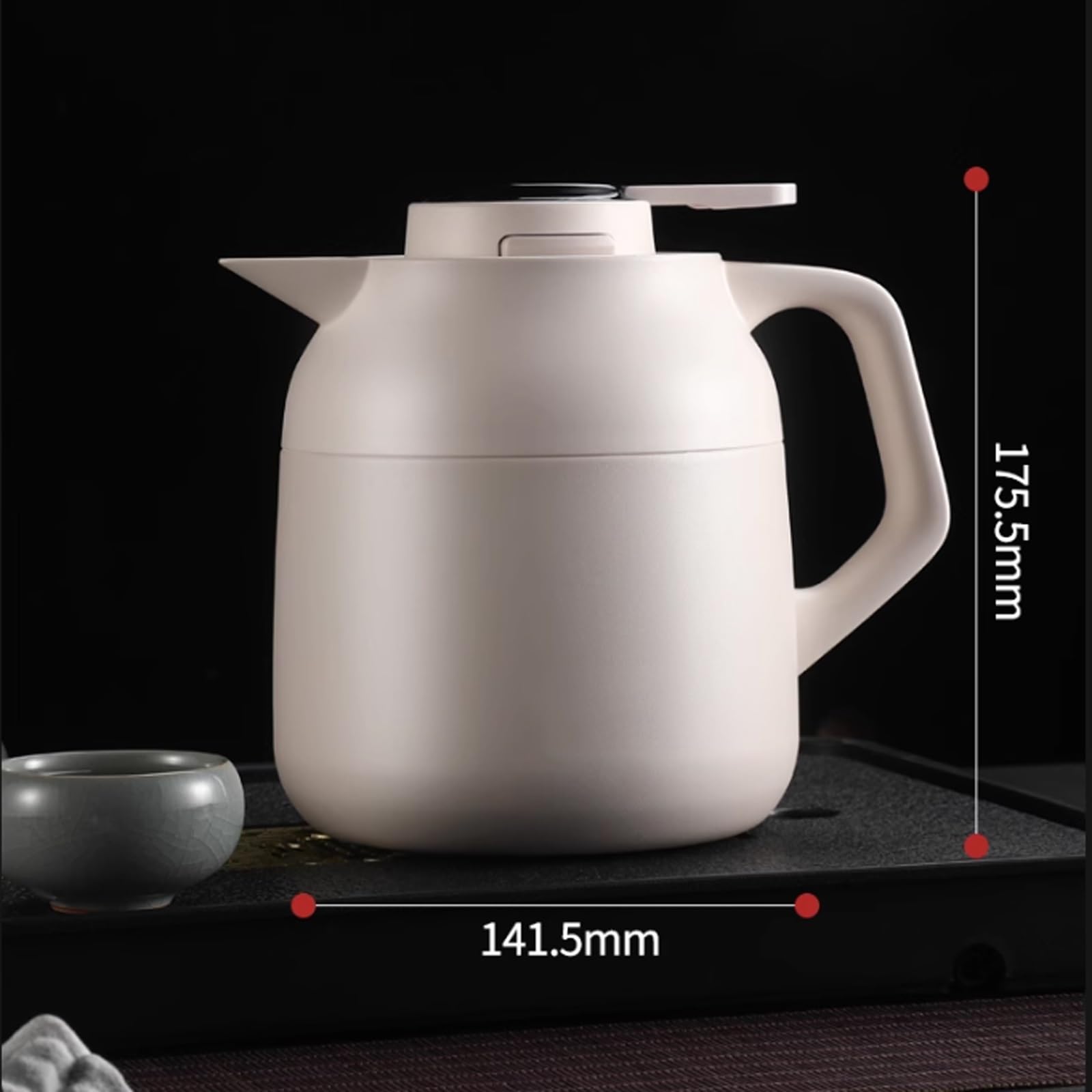 Termiczna karafka do kawy 1 kliknięcie otwarta pokrywa ceramiczny wewnętrzny garnek o dużej pojemności izolowane butelki na herbatę i wodę długotrwała izolacja domowa woda kawa dozownik napojów czarny