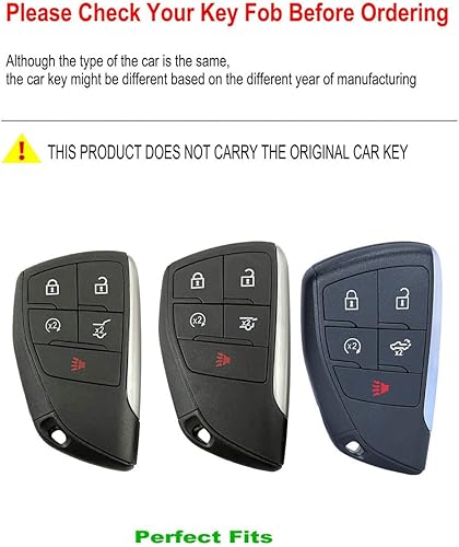 Miniatura 2 de Funda de metal para llavero GMC Chevy compatible con GMC Sierra 1500 Yukon Suburban Tahoe Denali Buick (BX5-fibra de carbono)