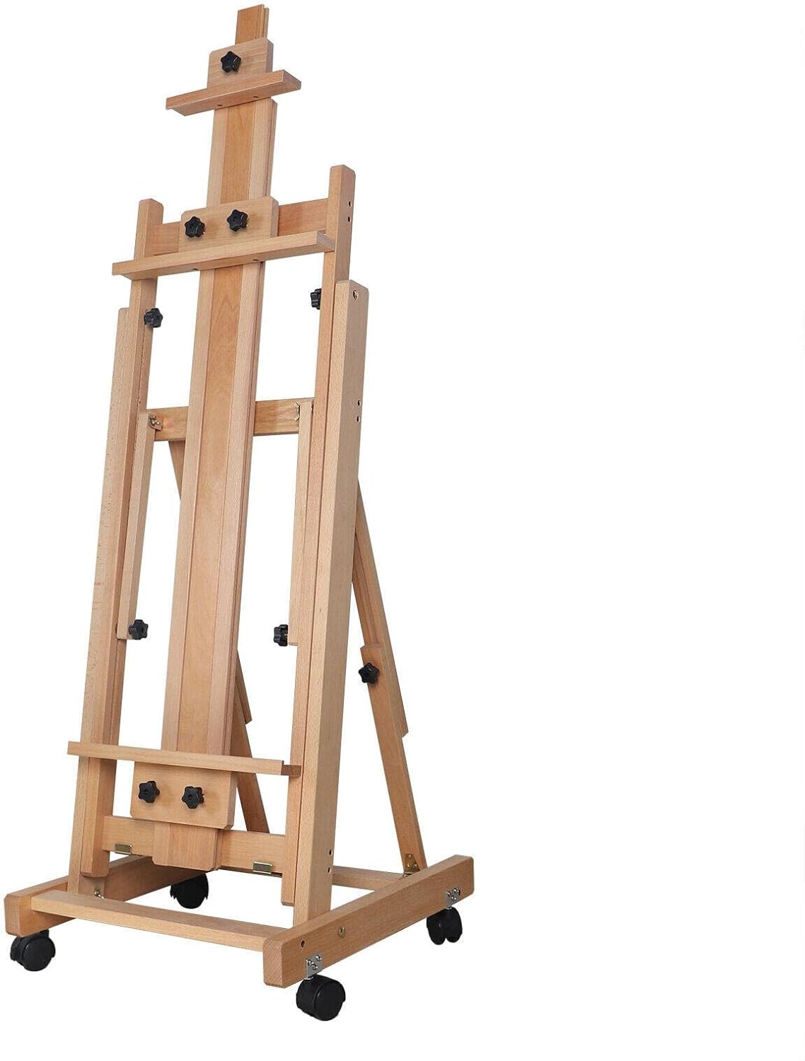 SensaitiN Adjustable Wood Studio Easel W/Caster Wheels