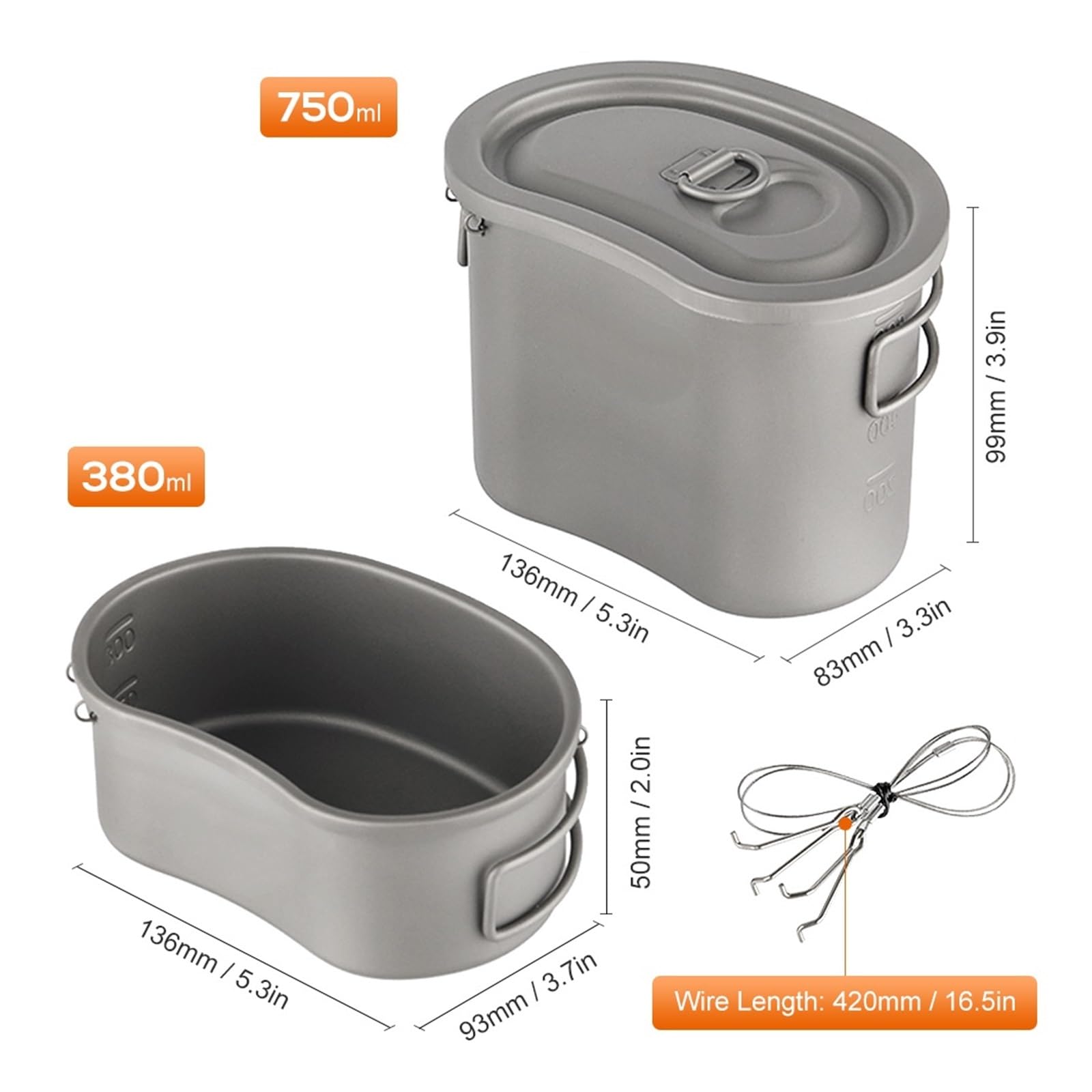 Generisch Outdoor-Kochgeschirrset aus Titan
