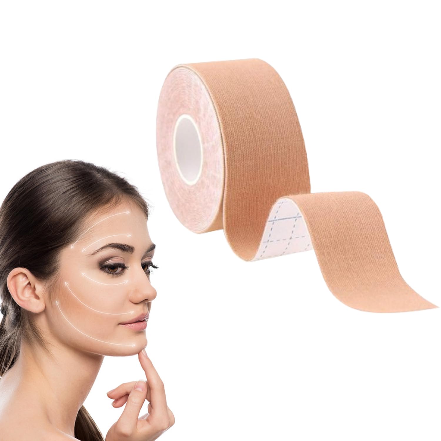 Anti-Wrinkle Facial Patches Kit - Reusable Face Lift Tape for Eyes, Forehead, Mouth((2.5cm*5m)