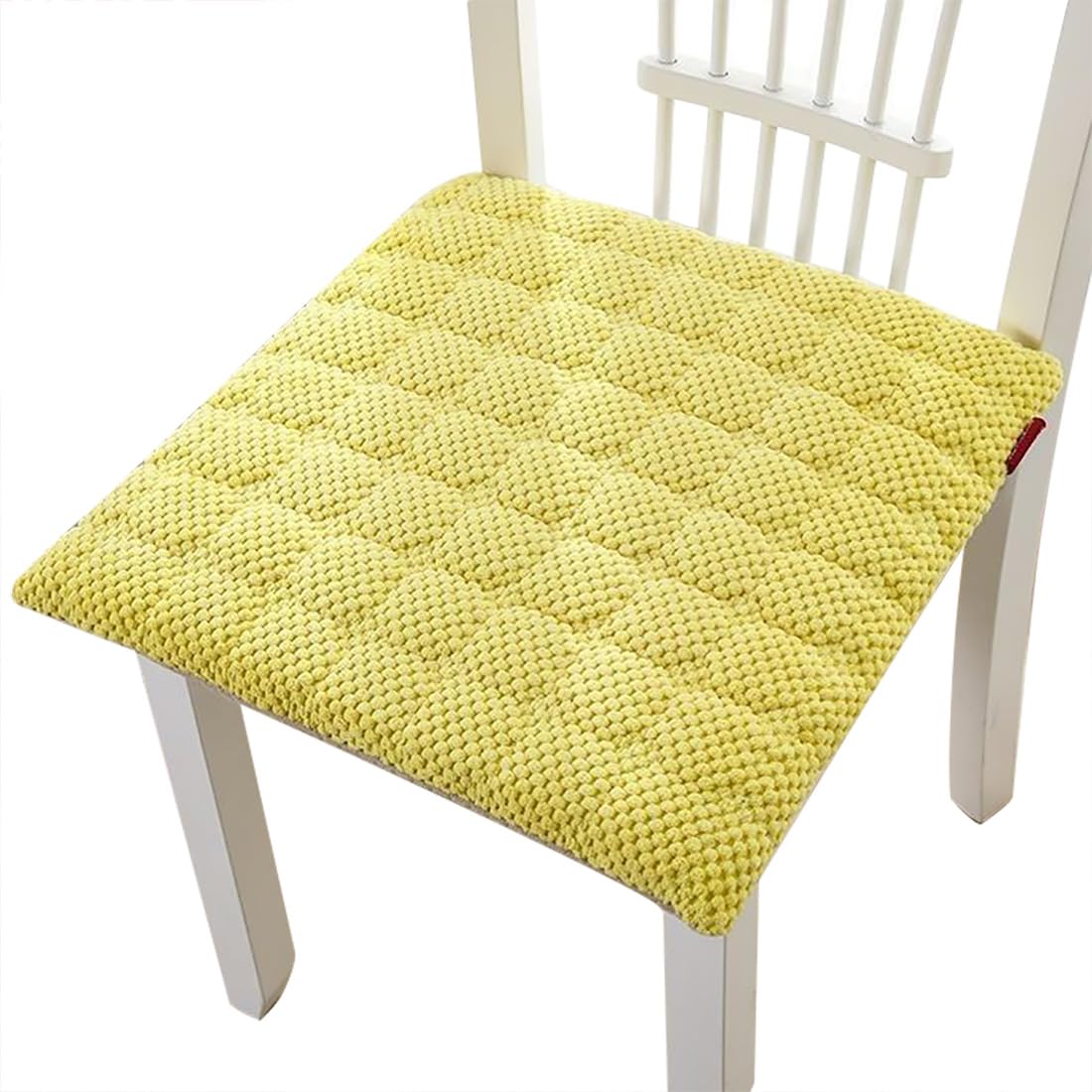 VHJdtE Seat Cushion, Square With Tie Design|All-Season Corduroy Cushion|Sponges Filling Seat Pads With Machine Washable Cover(Yellow,40x40cm)