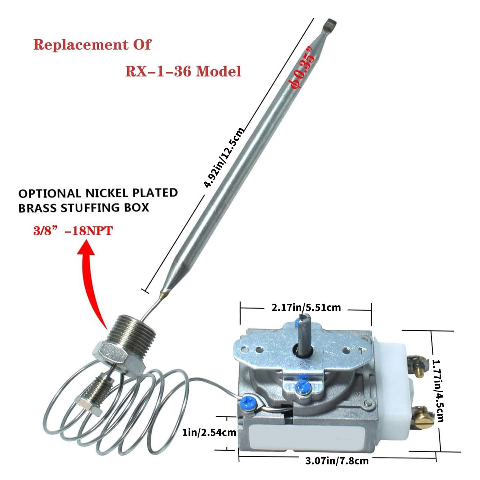 Unidad de Control de Temperatura para freidoras RX-2-24 Termostato para freidoras Interruptores de límite Termostato de Seguridad Pieza de freidora Profesional Duradera