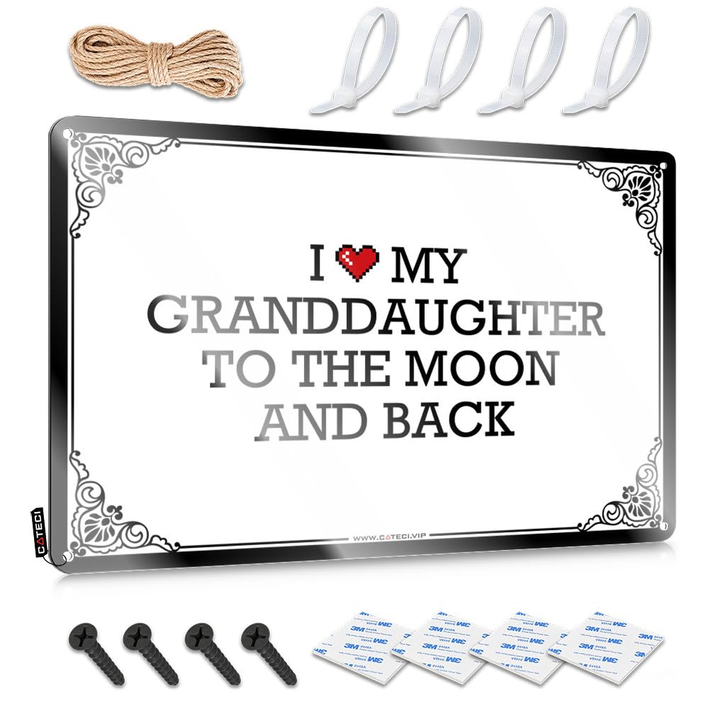 Farmhouse Signs Essentials Classy I Love My Granddaughter To The Moon And Back For Restroom - At Home Decor Customizable(30X40CM)