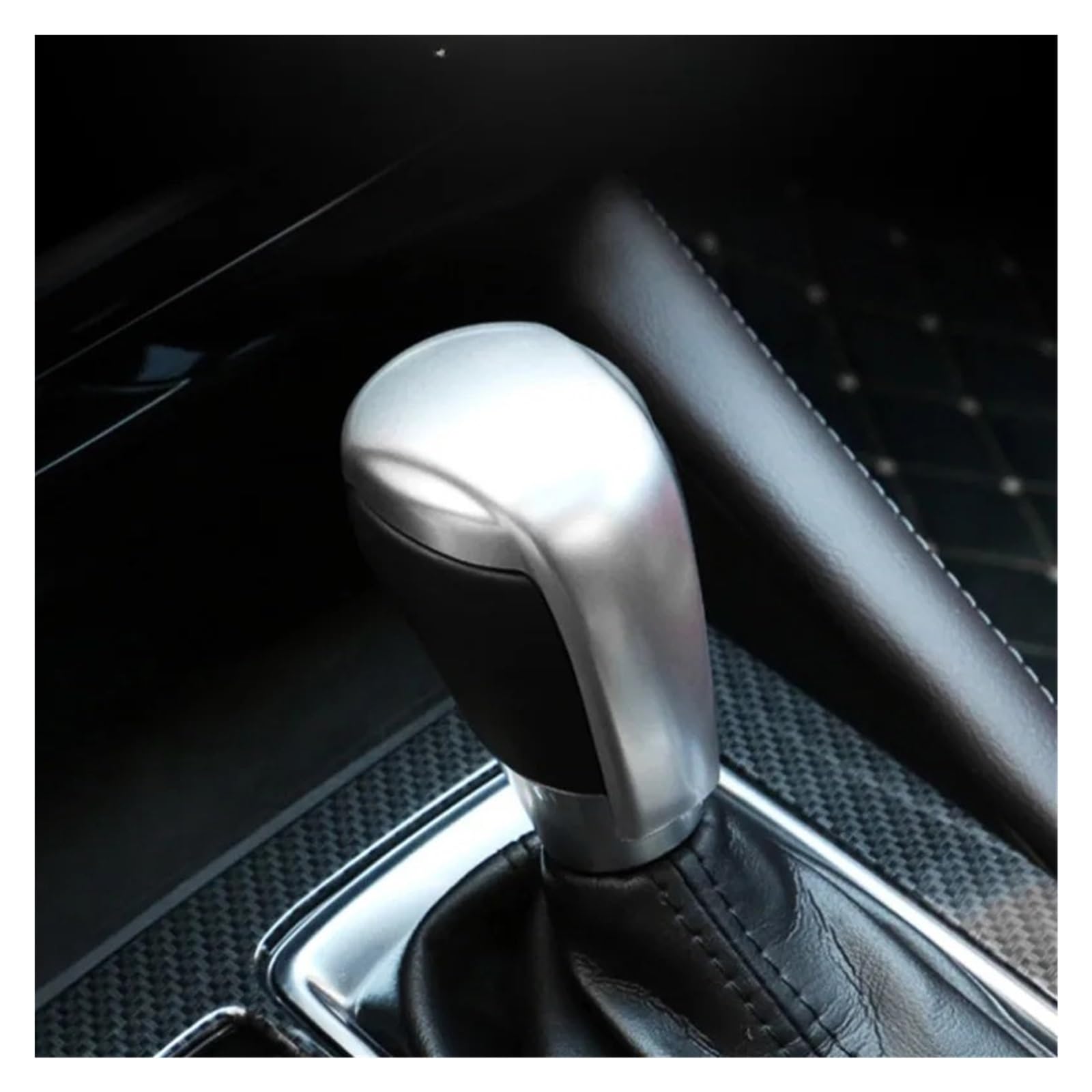 DWTNMEX Gear Shift Knob for Mazda 2 3 6 BM GJ for Demio CX3 CX5 CX8 CX9 for Axela 2014-2022 Car Gear Head Shift Knob Handle Cover Trim Sticker Accessories(Silver)