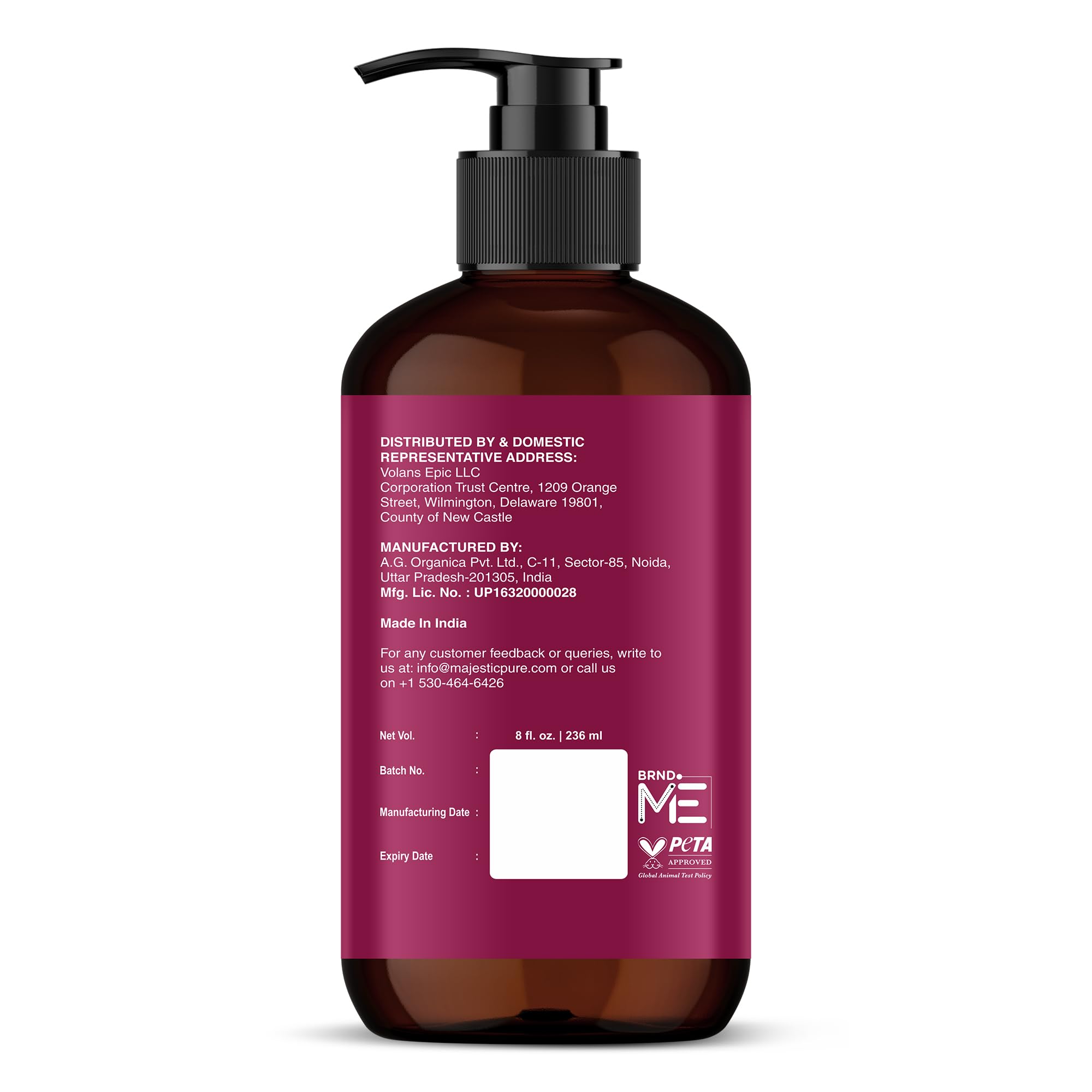 Majestic Pure Cocoa Massage Oil with Cocoa Butter, Vitamin E & Lavender Oil | Invigorating, Refreshing, and Relaxing |for All Skin Types - Men and Women | 8 Fl Oz