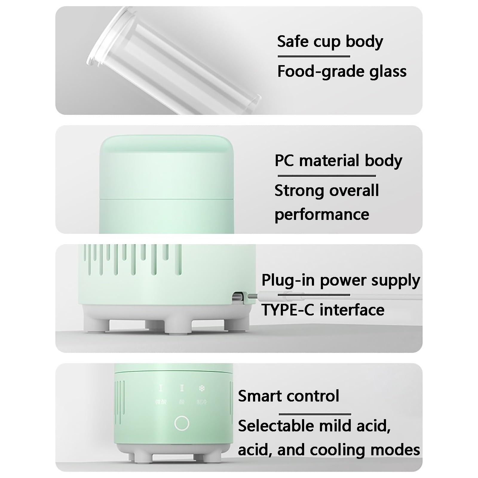 yaourtière, Avec une doublure intérieure de 250 ml, compacte et portable(White)