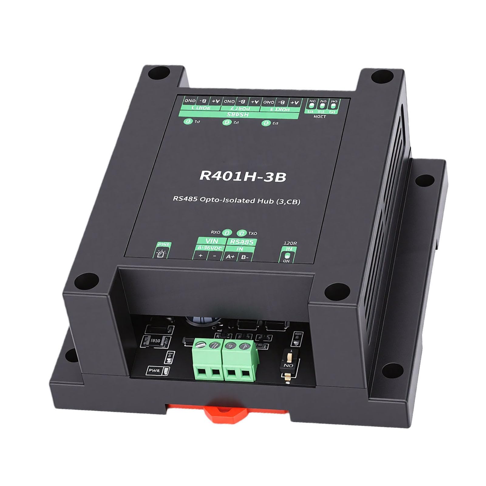 SIXRUN 485 Opto Isolé Hub, Connexion à Bornier 3,5 Mm, 32 Nœuds