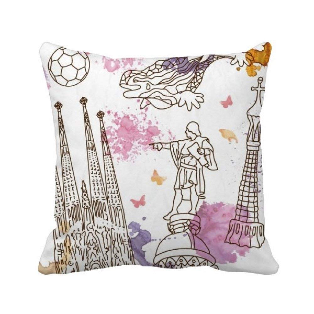 Coussin Barcelone Cathédrale Plaid Carré Décoration Maison Canapé