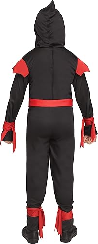 Miniatura 2 de Fun World - Disfraz de Ninja de color negro, mediano de 8 a 10, multicolor