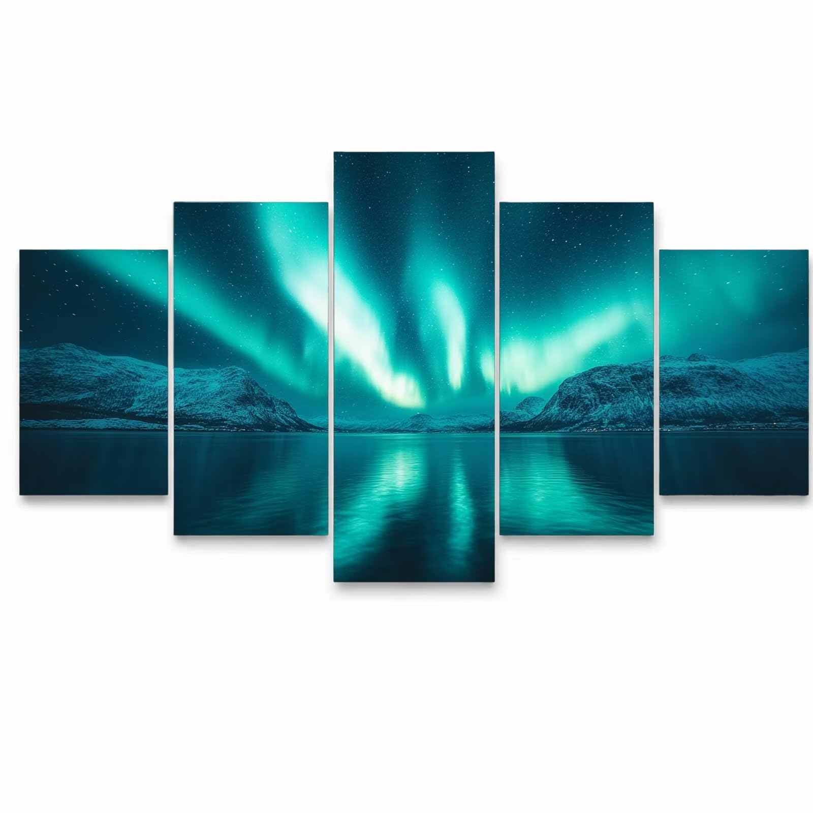 5 Pack Leuchtend Malen Nach Zahlen Erwachsene Aurora Drei Größen YCBZ-5635 | DIY Set Erwachsene mit Pinselset Acrylfarben Set Fünf Leinwand zum Bemalen Sternenhimmel Deko Wohnzimmer Geschenke für Frauen