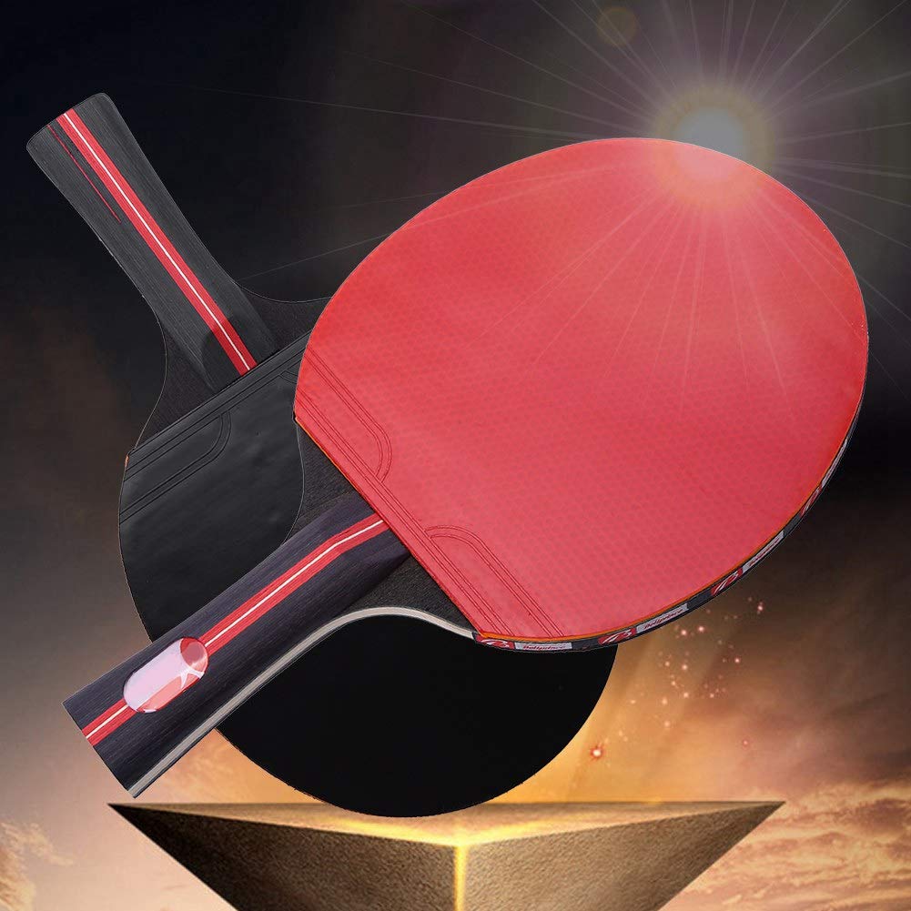 2pcs Table Tennis Racket,3 pcsTable Tennis Ball (The ball color is stochastic) with Bag, Racket Boliprince Ping Pong Paddle 2-Player Table Tennis Racket w/ 3 Balls For Shake-hand Grip Players