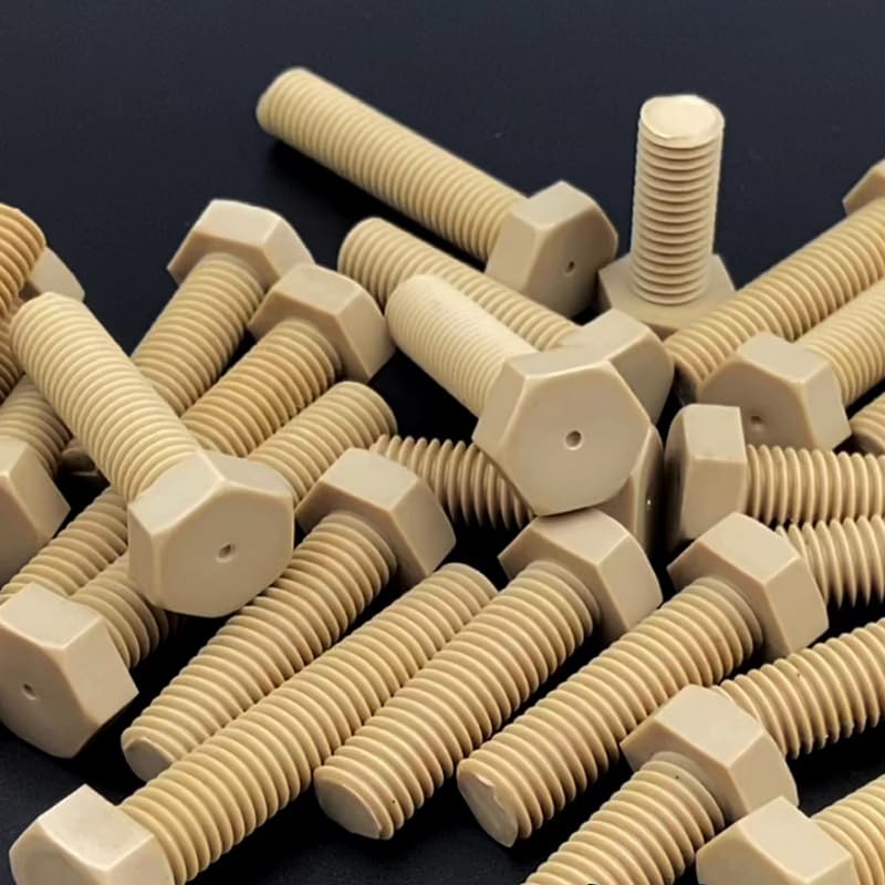 Outer Hexagon Screw Resistant High Strength Acid and Alkali Corrosion Bolt M2-M16 Temperature 250°C(65mm,M10 (1Pcs))