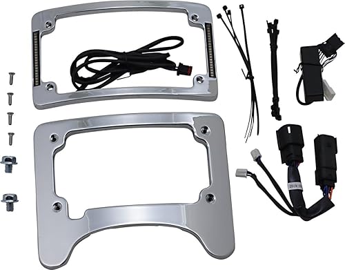 Custom Dynamics TS-ELIM-06BCM-C Eliminador de señal de giro con marco de placa iluminado de tres radios, cromado