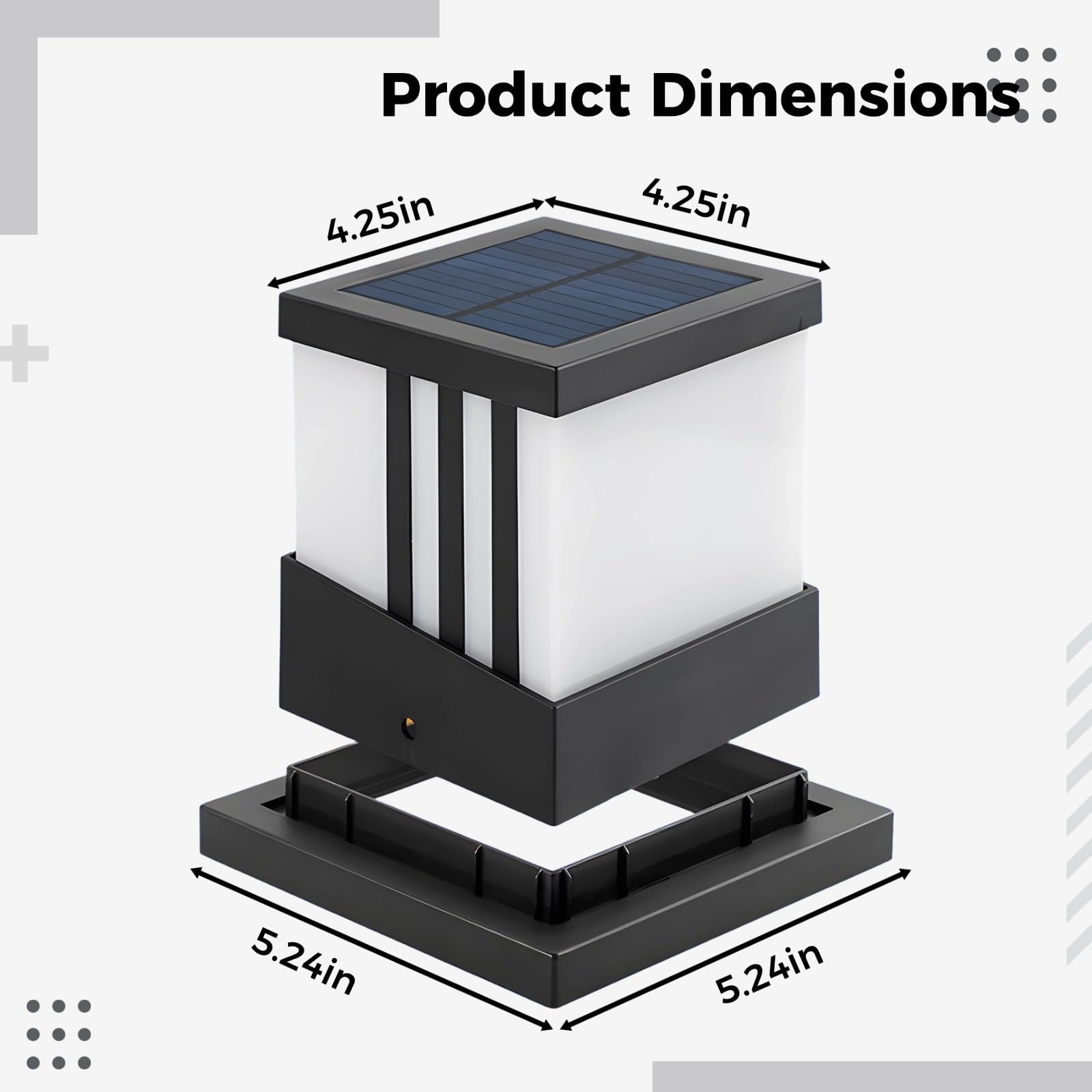 3-kolorowa regulowana lampa solarna do ogrodzenia, wodoodporna lampa słupkowa LED, ogród, patio, podwórko, podjazd