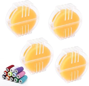 4Pcs Beeswax Thread Conditioner,Thread Wax for Sewing Thread,Thread Conditioner Beeswax for Quilting Sewing Strengthening Line Embroidery Wax for ThreadYellow