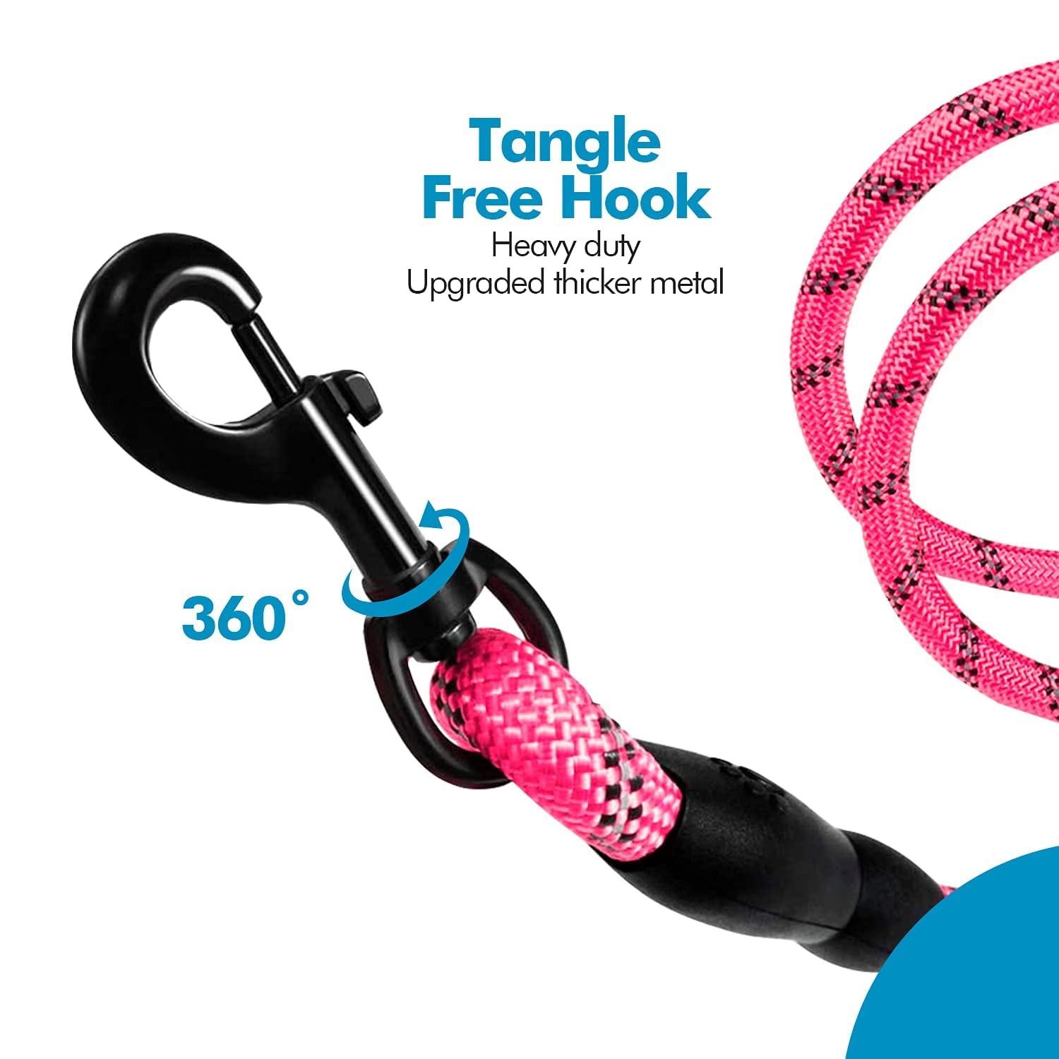 Edipets, Dog Lead, Durable Slip Rope with Soft Padded Handle, Highly Reflective Threads, for Small Medium, Large Dogs, 47 - Image 4