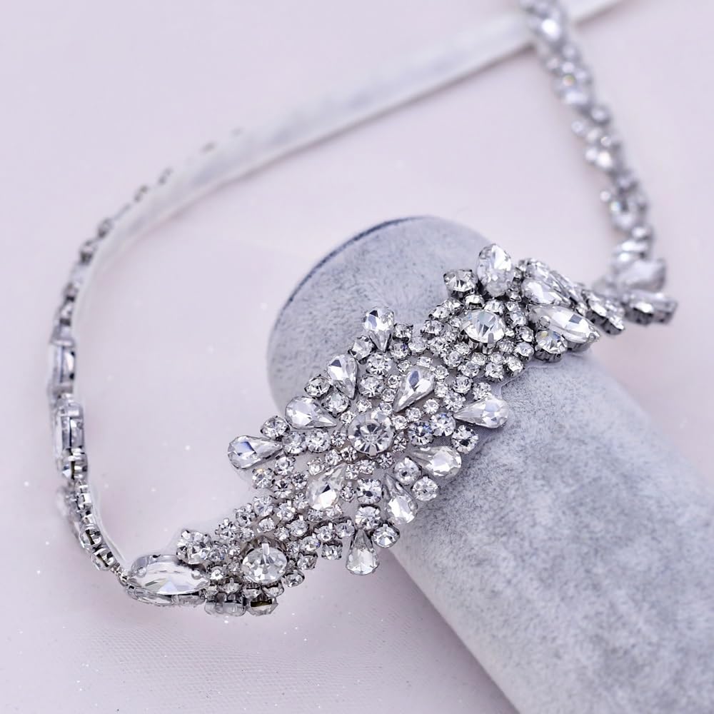 Sjerpriem bling strass appliqué motief bruiloft riem appliqués